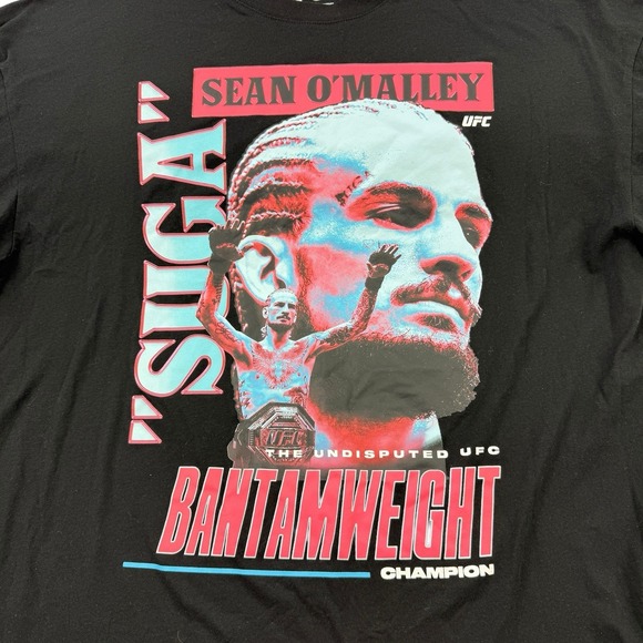 UFC Suga Sean O'Malley Champion T-Shirt Men's 2XL Black Graphic Cotton Blend - Picture 4 of 6